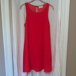 Everly Pink Sleeve Sleeveless A-Line Dress with
Pockets EUC